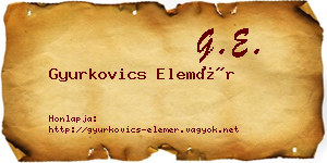 Gyurkovics Elemér névjegykártya