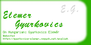 elemer gyurkovics business card